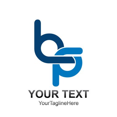 İlk harf Bq logo şablonu koyu mavi tasarım iş ve şirket kimliği için renkli