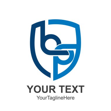 İlk harf Bq logo tasarım şablonu öğe renkli mavi kalkan için iş ve şirket kimliği