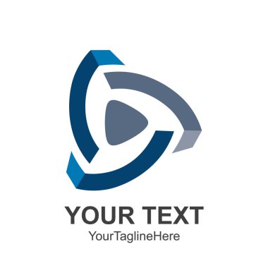 Yaratıcı soyut medya düğme vektör logo tasarım şablonu öğesi oynamak. Kavramı mavi gümüş renkli simge