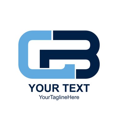 İlk harf Cb logo tasarım şablonu öğesi iş ve şirket kimliği için mavi renkte