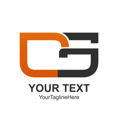 Yaratıcı soyut vektör logo tasarım şablonu öğesi. Renkli koyu gri turuncu mektup kavramı simgesi