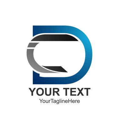 İlk harfini Cd veya Dc logo tasarım şablonu öğesi siyah iş ve şirket kimliği için mavi renkte