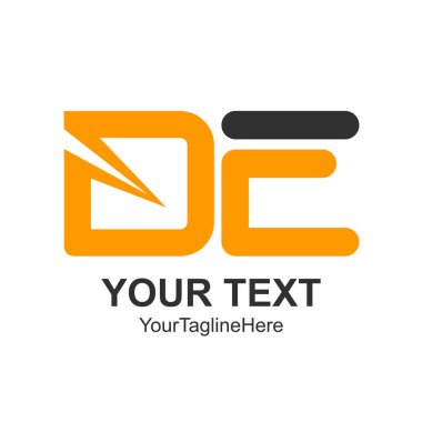 İlk harf De logo tasarım şablonu öğesi sarı iş ve şirket kimliği için siyah renkli