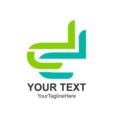 İlk harf Dd logo tasarım şablonu öğesi için iş ve şirket kimlik yeşil renkli