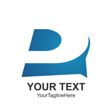 İlk harf D logo tasarım şablonu öğesi iş ve şirket kimliği için mavi renkte