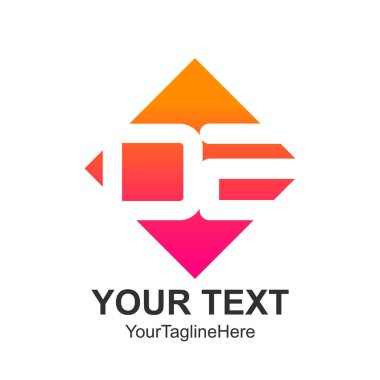 Mektup De logo tasarım şablonu öğe renkli Meydanı iş ve şirket kimliği için ilk