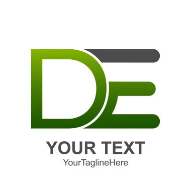 İlk harf De logo tasarım şablonu öğesi için iş ve şirket kimlik yeşil renkli