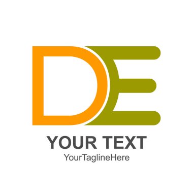 İlk harf De logo tasarım şablonu öğesi sarı iş ve şirket kimliği için yeşil renkli