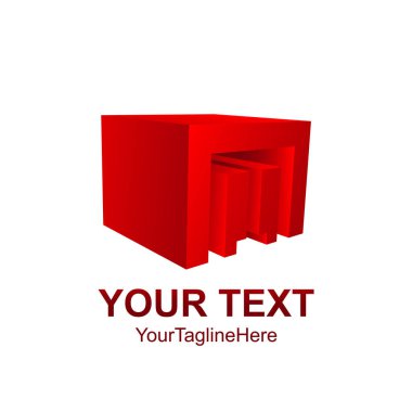 Soyut 3d logo, zarif modern geometrik iş şirket amblemi 3d