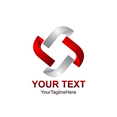 Soyut 3d logo, zarif modern geometrik iş şirket amblemi