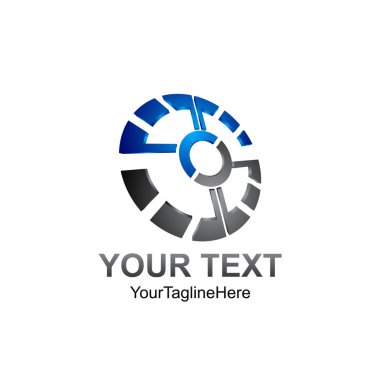 3D soyut daire logo yaratıcı tasarım şablonu. Vektör çizim