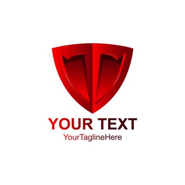 Kırmızı kalkan şekil kutsal kişilerin resmi. 3D amblemi izole üzerinde beyaz arka plan oturum açın. Güvenlik, güç, koruma sembolü. Şekil kalkan grafik tasarım vektör çizim rozet