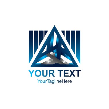 3D soyut üçgen vektör logo Konsept illüstrasyon. Piramit üçgen logosunu görmeniz gerekir. Finansal istikrar logo işareti kavramı. Geometrik logo işareti. Vektör logo şablonu. Tasarım öğesi.