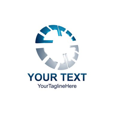 3D soyut daire logo yaratıcı tasarım şablonu. Vektör çizim