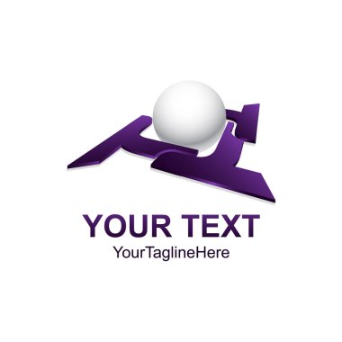 3D stil soyut benzeyen harfler T alfabe ilk logo şablonu logo