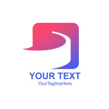 Soyut Meydanı swoosh logo kavramı iş Şirket için renkli. Vektör çizim