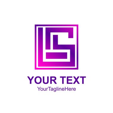 Soyut kare logo kavramı iş Şirket için. Vektör çizim