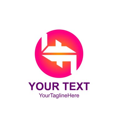 Daire pembe ilk harf logo tasarım şablon öğesi
