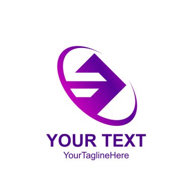 Daire kare swoosh logo tasarım şablon öğesi