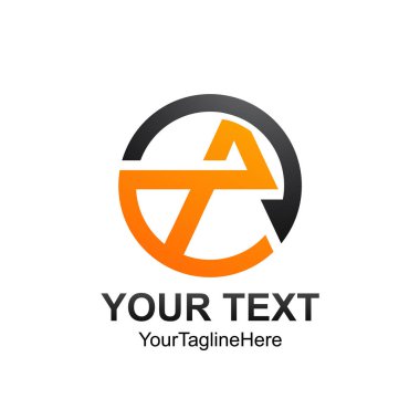 Daire mektup A veya P logo tasarım şablonu öğesini 