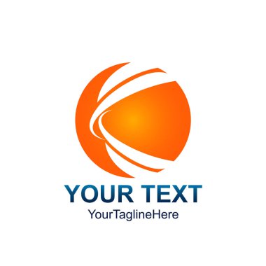 Yaratıcı soyut daire swoosh vektör logo tasarım şablonu öğesi. Renkli portakal kavramı simgesi