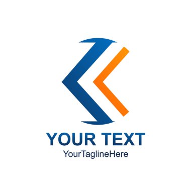 Yaratıcı soyut daire geometrik ok vektör logo tasarım şablonu öğesi. Renkli portakal kavramı mavi kutsal kişilerin resmi