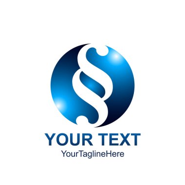 İlk harf Ss logo tasarım şablonu öğe renkli mavi küre için iş ve şirket kimliği