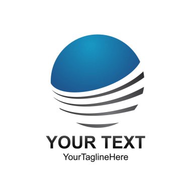 Yaratıcı soyut daire swoosh vektör logo tasarım şablonu öğesi. Renkli gri kavramı mavi kutsal kişilerin resmi