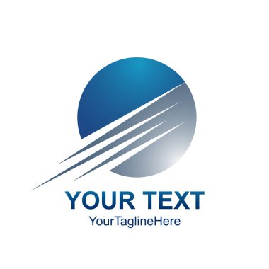 Yaratıcı soyut daire swoosh vektör logo tasarım şablonu öğesi. Renkli gri kavramı mavi kutsal kişilerin resmi
