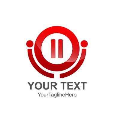 Yaratıcı soyut insan, Aile, takım çalışması, insanlar vektör logo tasarım şablonu öğesi. Renkli kırmızı kavramı simgesi