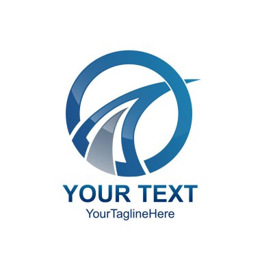 Yaratıcı soyut daire swoosh vektör logo tasarım şablonu öğesi. Renkli gri kavramı mavi kutsal kişilerin resmi