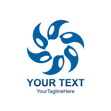 Yaratıcı soyut spin, twist, vektör logo tasarım şablonu öğesi döndürün. Renkli kavramı mavi kutsal kişilerin resmi