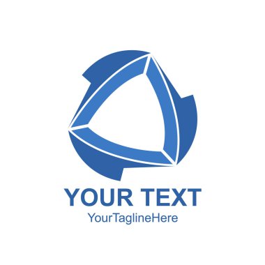 Yaratıcı soyut üçgen vektör logo tasarım şablonu öğesi. Renkli kavramı mavi kutsal kişilerin resmi