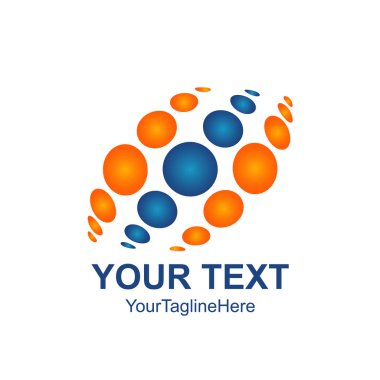 Soyut vektör daire logo. Turuncu alışılmadık izole kimya logosunu görmeniz gerekir. Virüs simgesi. Turuncu güneşli güneş.
