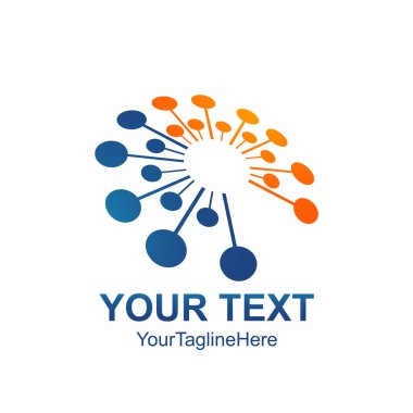 Soyut vektör daire logo. Turuncu alışılmadık izole kimya logosunu görmeniz gerekir. Virüs simgesi. Turuncu güneşli güneş.