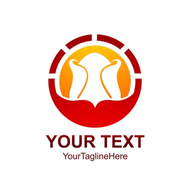 Yaratıcı soyut daire yaprakları vektör logo tasarım şablonu öğesi. Renkli kırmızı turuncu kavramı simgesi