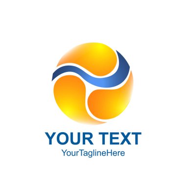 Yaratıcı soyut Üçlü yin yang vektör logo tasarım şablonu öğesi. Renkli portakal kavramı simgesi