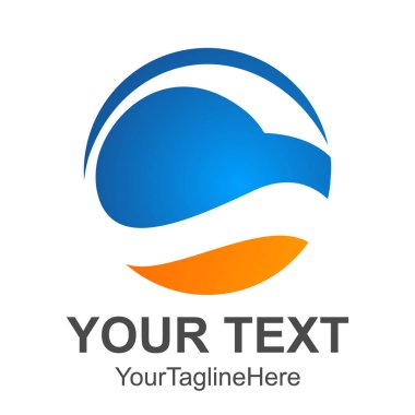 İlk harfi C logo tasarım şablonu öğesi turuncu mavi daire küre iş ve şirket kimliği için renkli