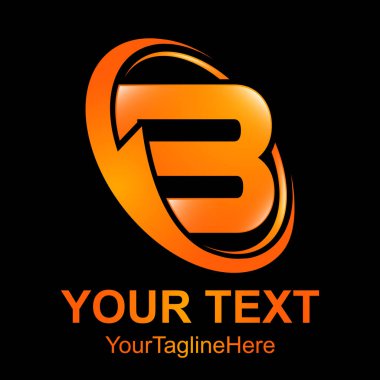 İlk harf B logo tasarım şablonu öğe renkli turuncu parlak daire swoosh iş ve şirket kimlik için