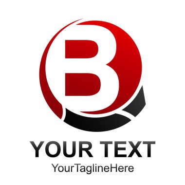 İlk mektup B logo tasarım şablonu öğesini siyah kırmızı daire iş ve şirket kimliği için renkli