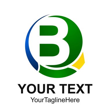 İlk mektup B logo tasarım şablonu öğesini sarı yeşil mavi daire iş ve şirket kimliği için renkli