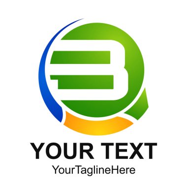 İlk mektup B logo tasarım şablonu öğesini sarı yeşil mavi daire iş ve şirket kimliği için renkli