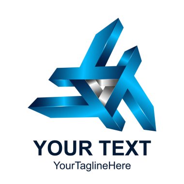 Yaratıcı soyut ilk harfi T vektör logo tasarım şablonu öğesi. Gümüş mavi renkte 3d konsept simgesi