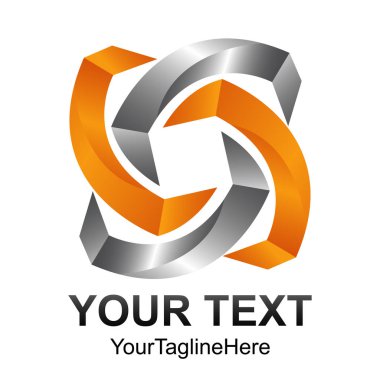 Yaratıcı soyut 3d geometrik harf J vektör logo tasarım şablonu öğesi. Renkli gümüş turuncu kavramı simgesi