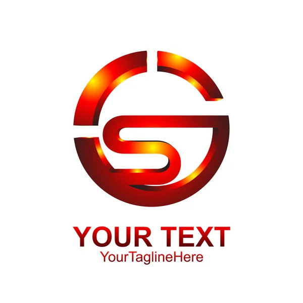 Letter Logo Ontwerpsjabloon Gekleurd Rood Oranje Cirkel Ontwerp Voor Identiteit — Stockvector