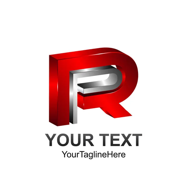 3D mektup Pr veya Rp ilk alfabe logo tasarım şablon öğesi