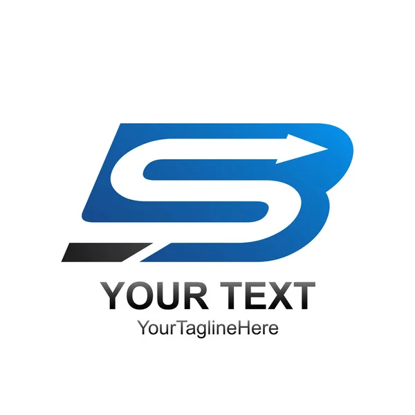 İleri ok logo şablonu ile ilk Bs veya Sb mektup