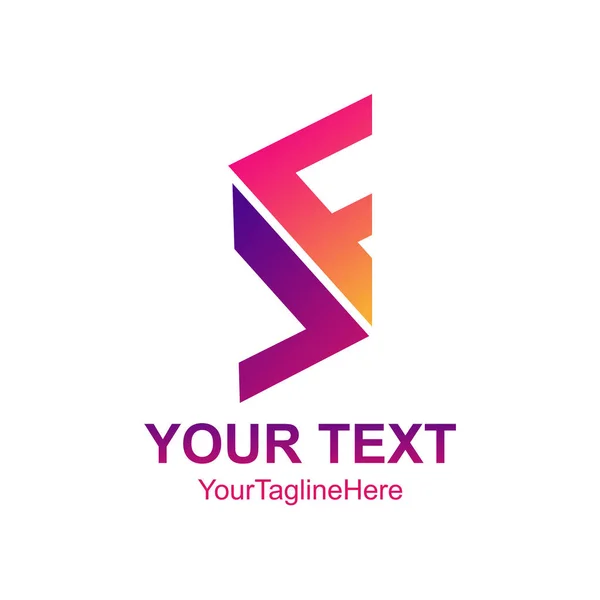 Abstract Vector Logo Design Template Element Creative Yellow Pink Concept — Stock Vector
