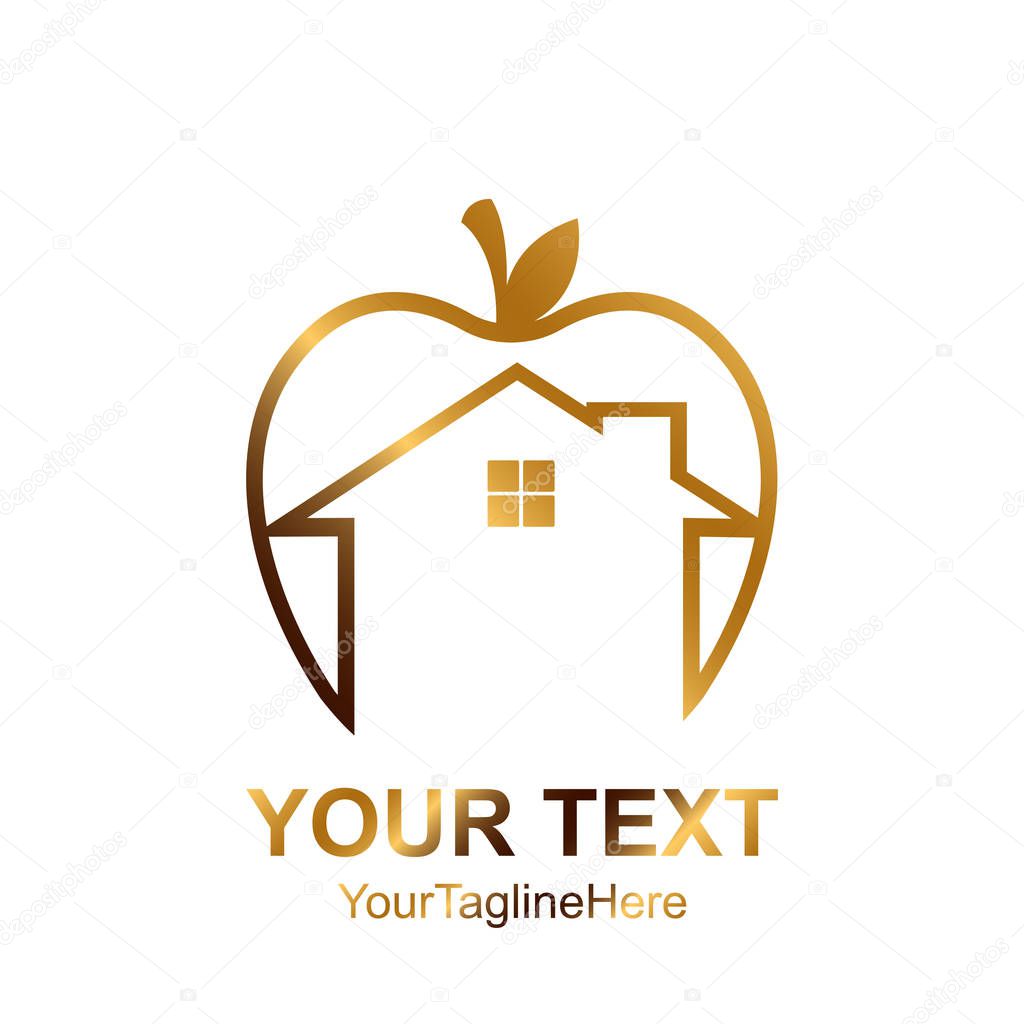 Gold apple house for the architectural development company logo