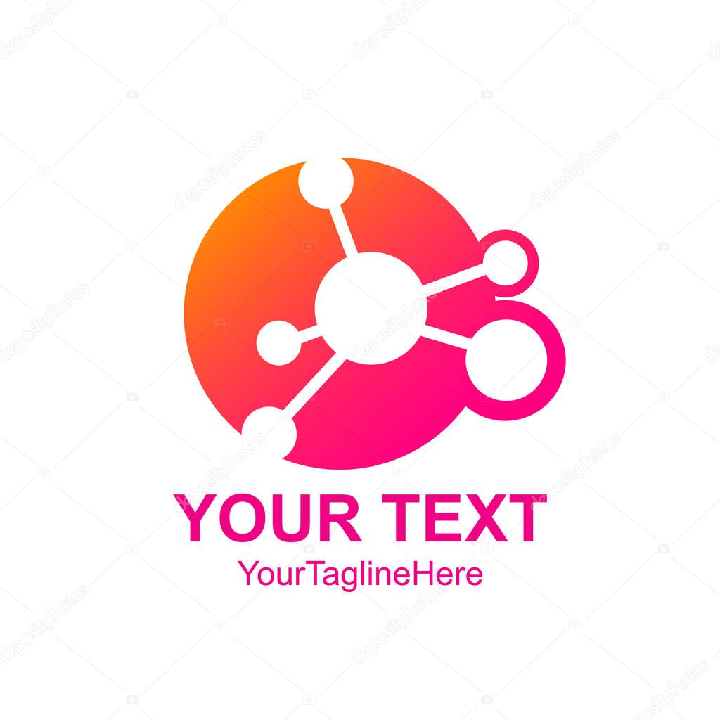 Creative abstract circle tech planet atom vector logo design template element. Colorful concept icon